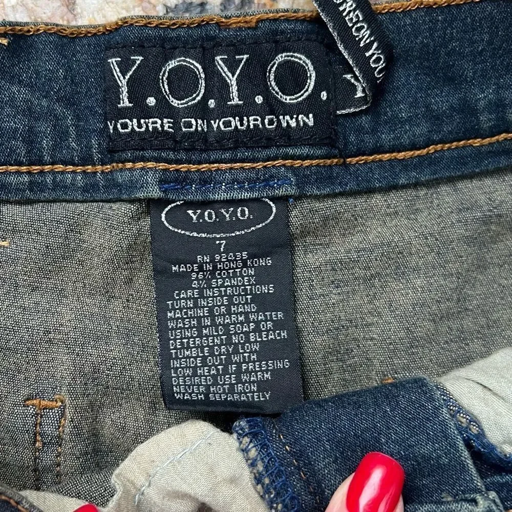 Denim skirt with jewel embellishments